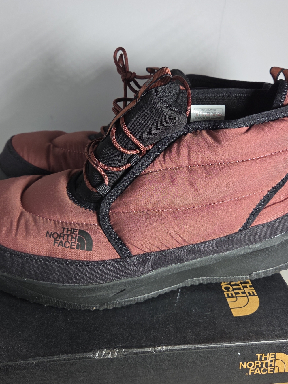 The North Face Men’s Quilted Slip-On Boots - Brick Red & Black